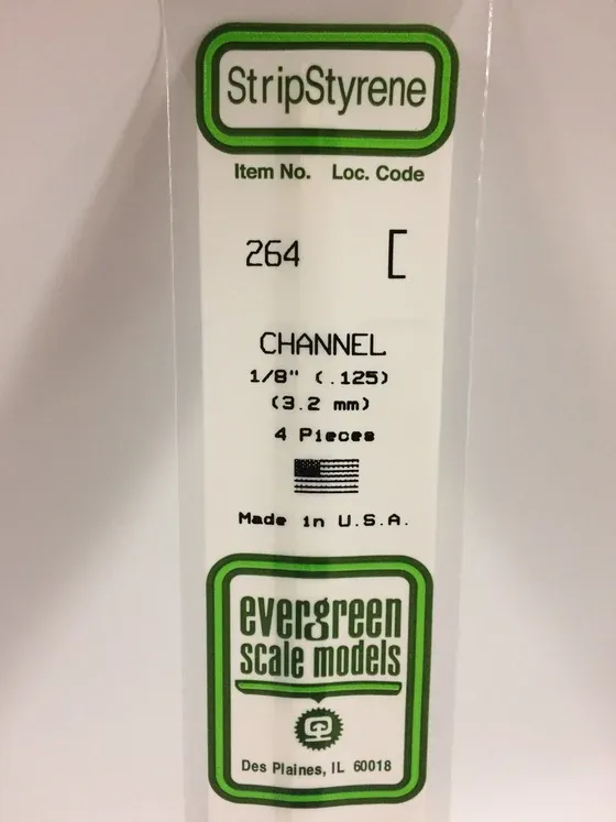 EVERGREEN Strips 264 .125” (1/8) Channel (4)