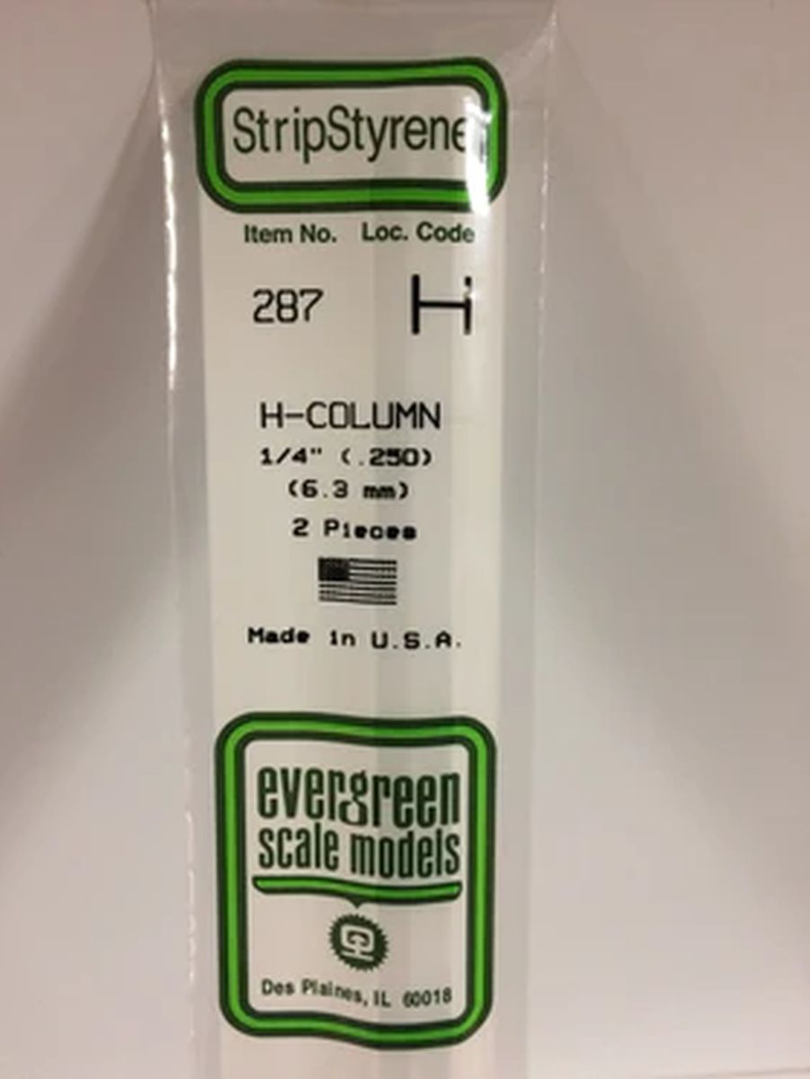 EVERGREEN Strips 287 .250” H-Column 1/4 (2)