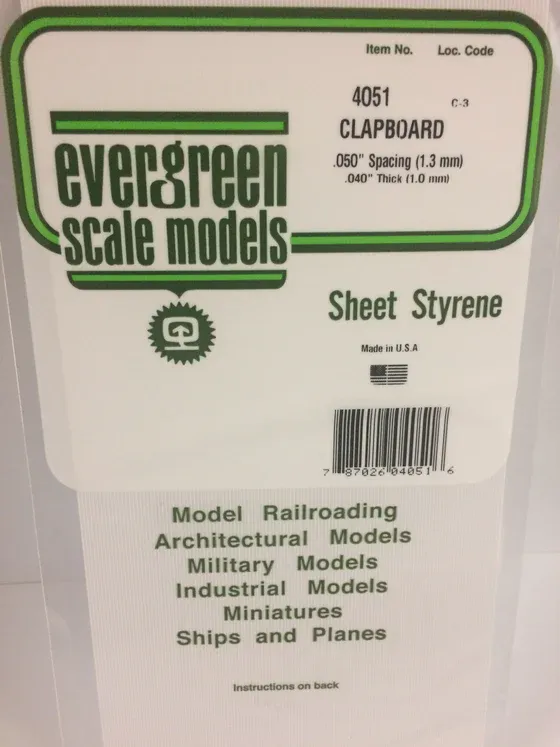 EVERGREEN Clapboard .050” sp