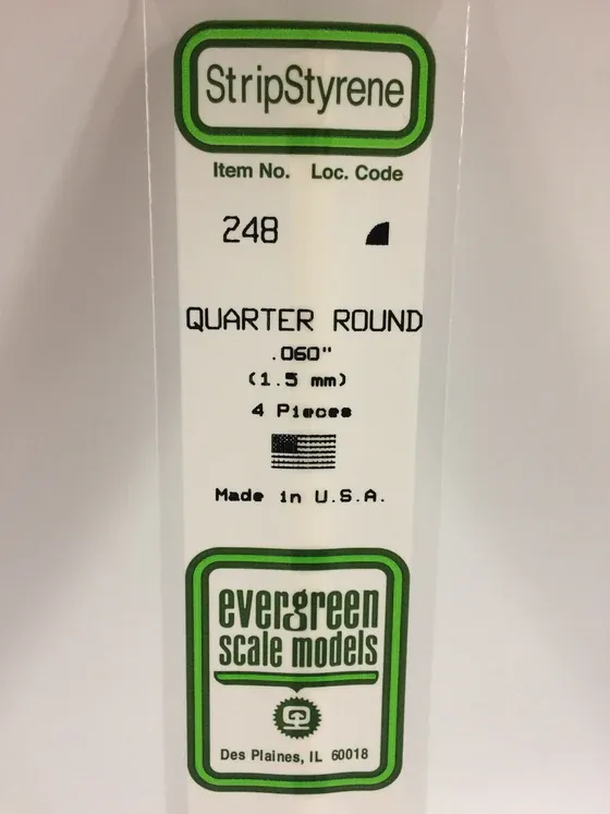 EVERGREEN Strips 248 .060” Quarter Round (4)