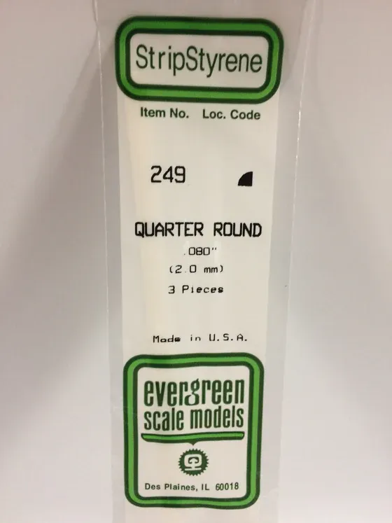 EVERGREEN Strips 249 .080” Quarter Round (3)