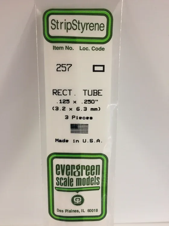 EVERGREEN Strips 257 .125” x .250” Rect. Tube (3)
