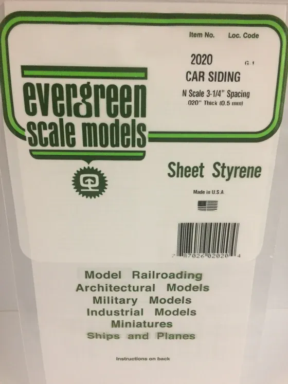 EVERGREEN N-Scale Car Siding