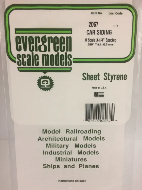 EVERGREEN 4037 HO-Scale Car Siding