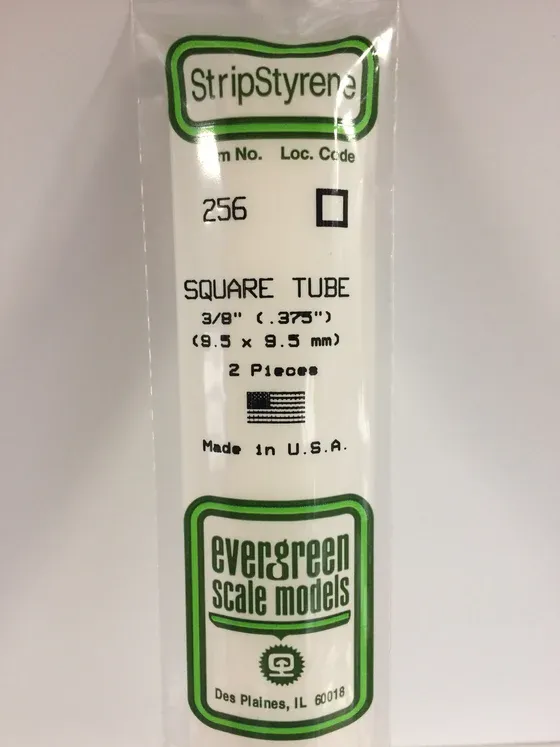 EVERGREEN Strips 256 .375”(3/8”) Sq. Tube (2)