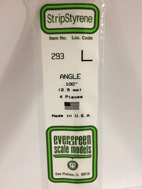 EVERGREEN Strips 293 .100” Angle (4)
