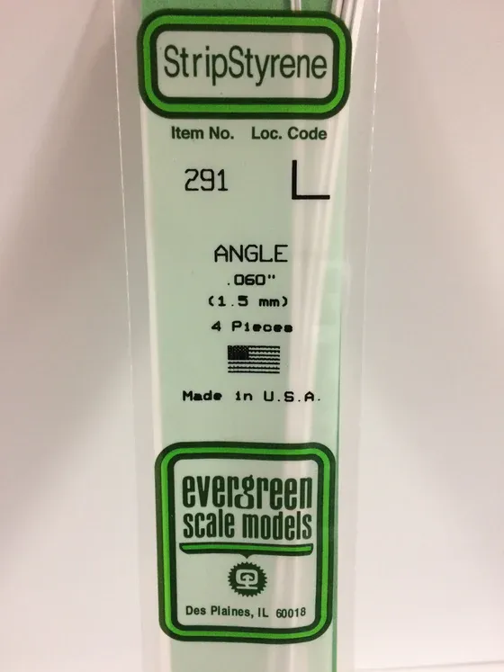 EVERGREEN Strips 291 .060” Angle (4)
