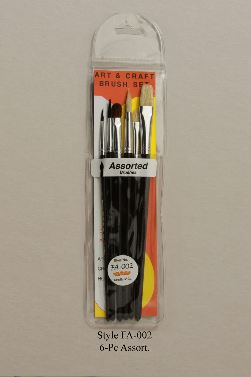 Atlas Brush FA-002 Assorted Economy Paint Brush Set