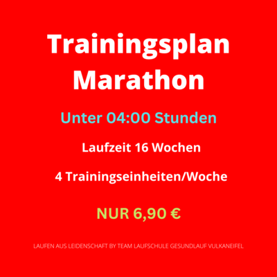 Trainingsplan Marathon unter 04:00 Stunden Trainingsplan Marathon unter 04:00 Stunden