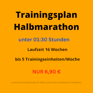 Trainingsplan Halbmarathon unter 01:30 Stunden