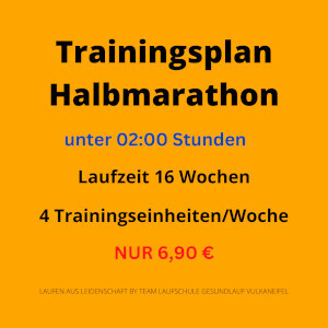 Trainingsplan Halbmarathon unter 02:00 Stunden