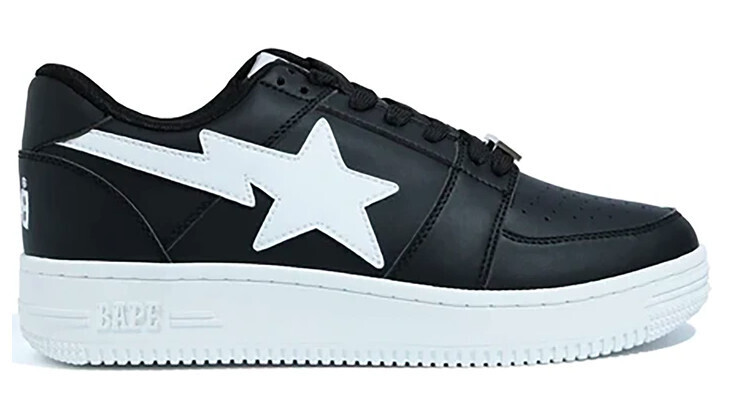A Bathing Ape Bapesta Low M1 Black White