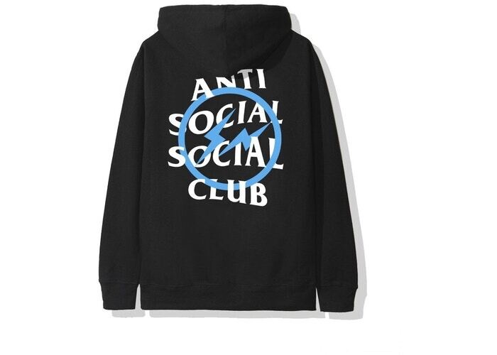 ASSC X FRAGMENT BLUE BOLT HOODIE BLACK