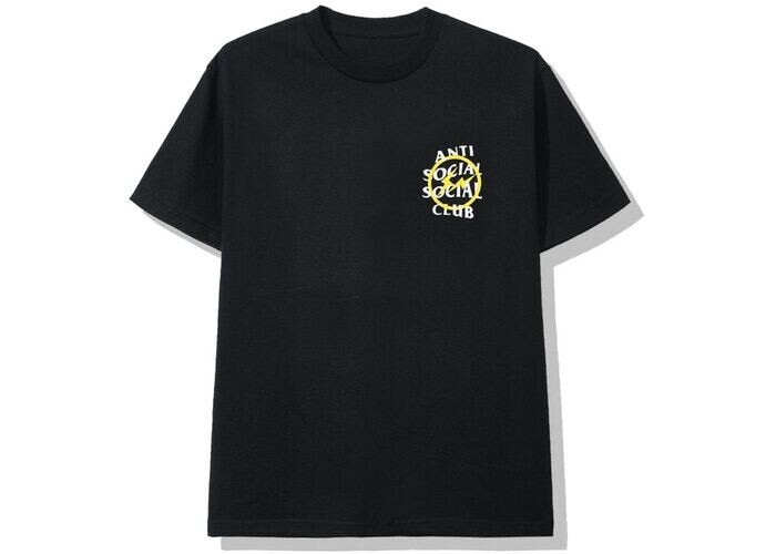 ASSC X FRAGMENT YELLOW BOLT TEE BLACK