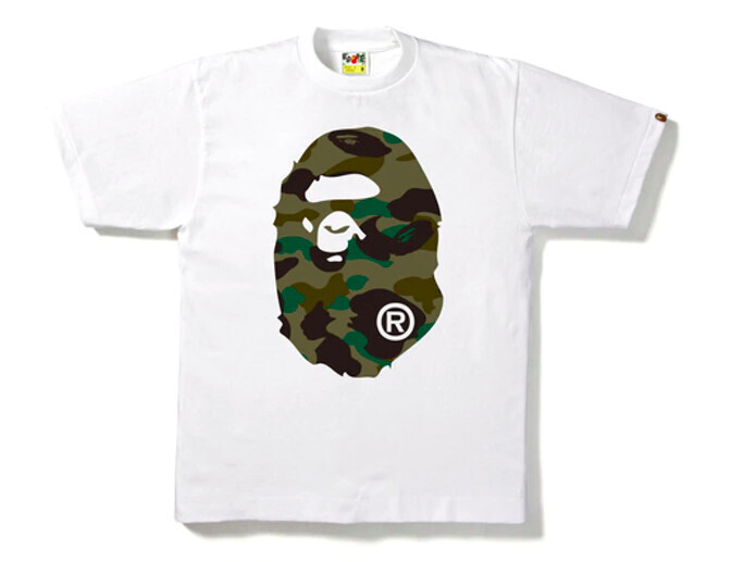 BAPE 1st Camo Big Ape Head Tee White/Green
