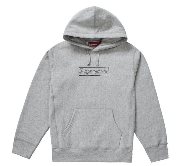 KAWS Chalk Logo Hooded Sweatshirt Heather Grey