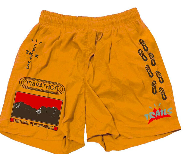 Travis Scott Path Shorts Gold