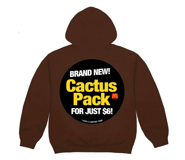 Travis Scott x McDonald&#39;s Cactus Pack Sticker Hoodie Brown