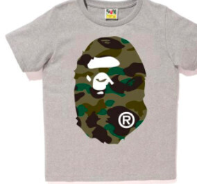 BAPE 1st Camo Big Ape Head Tee Gray/Green