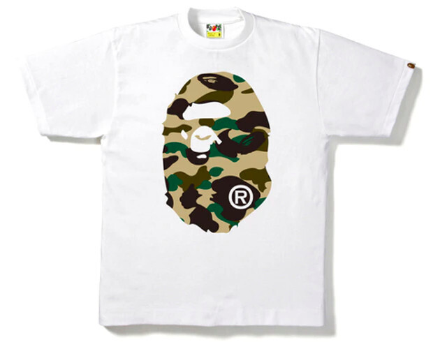 BAPE 1st Camo Big Ape Head Tee White/Yellow