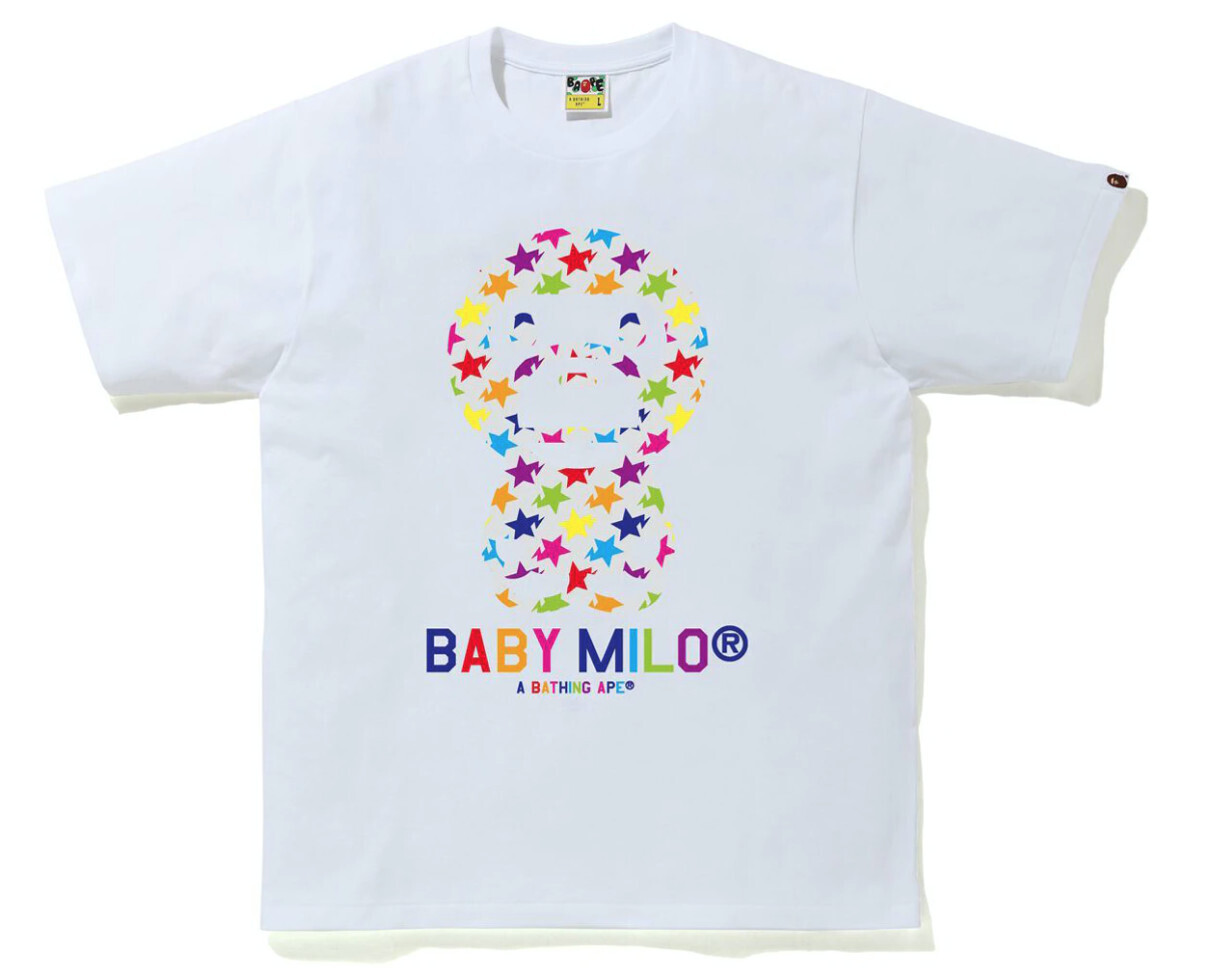 BAPE Sta Pattern Baby Milo Tee White