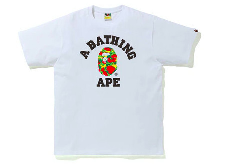 BAPE Sta Camo College Tee White/Multi