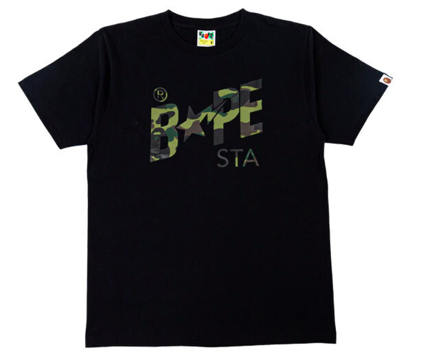 BAPE A Bathing Ape 1st Camo BAPE STA Logo Tee Black/Green