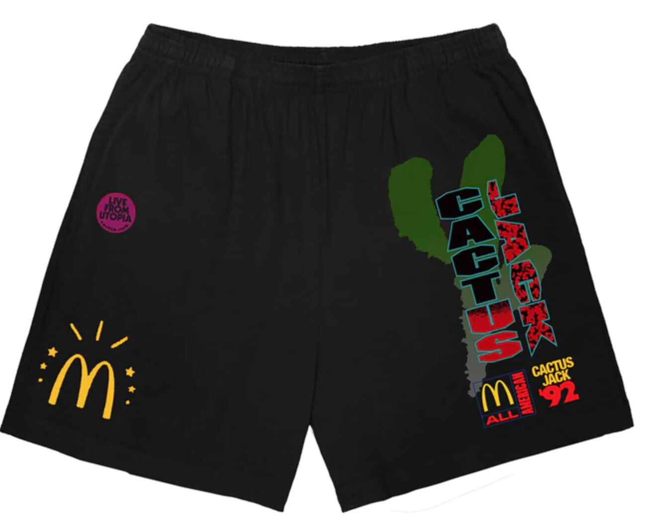 Travis Scott x McDonald&#39;s All American &#39;92 II Shorts Black