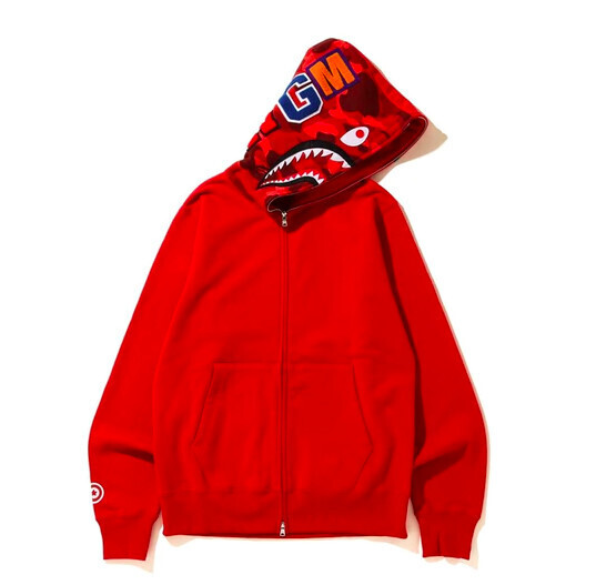 Shark Full Zip Hoodie Red/Red