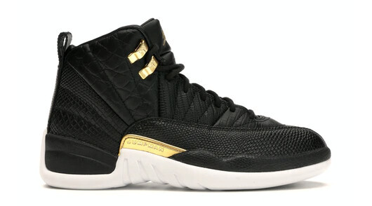 Jordan 12 Retro Black Metallic Gold White (W)