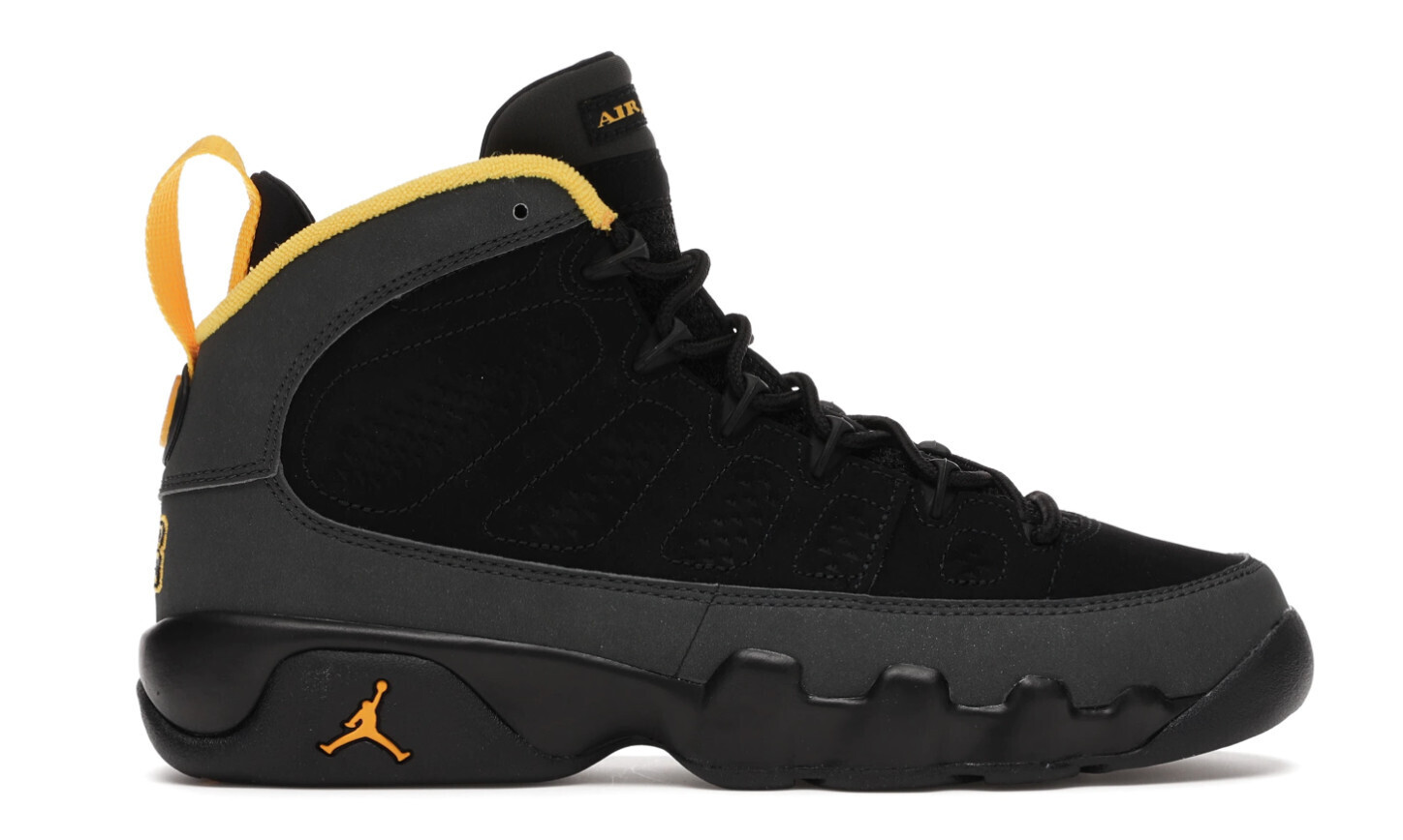 Jordan 9 Retro Dark Charcoal University Gold (GS)