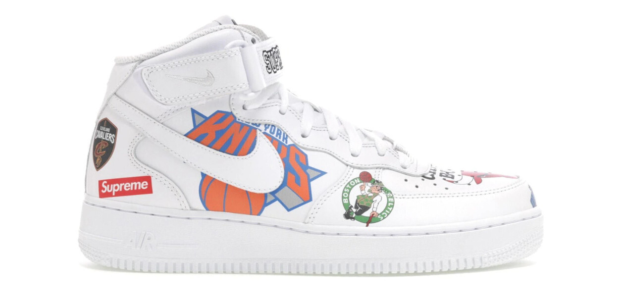 Nike Air Force 1 Mid Supreme NBA White