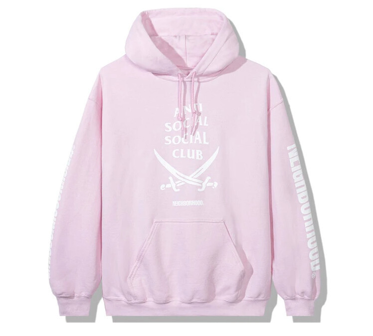 Anti Social Social Club x Neighborhood 6IX Pink Hoodie