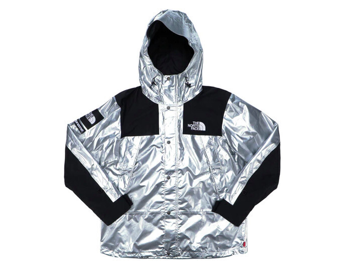 Supreme The North Face Metallic Mountain Parka Silver WORN MED