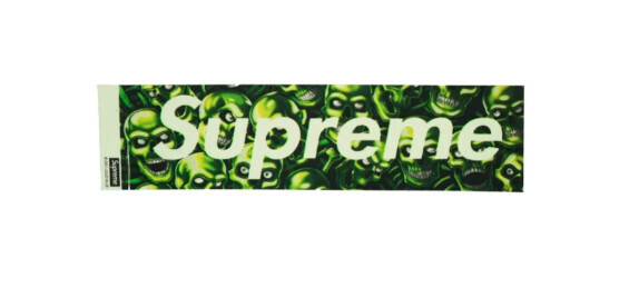 Supreme Skull Pile Box Logo Sticker (Glow)