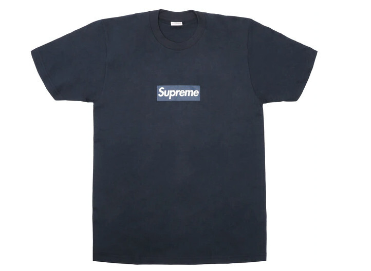 New York Yankees Box Logo Tee Navy SS15 LG