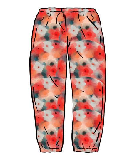 Liberty Floral Belted Pant Red LARGE