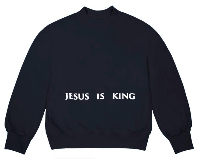 Kanye West Jesus Is King Chicago Painting Crewneck Navy - Large