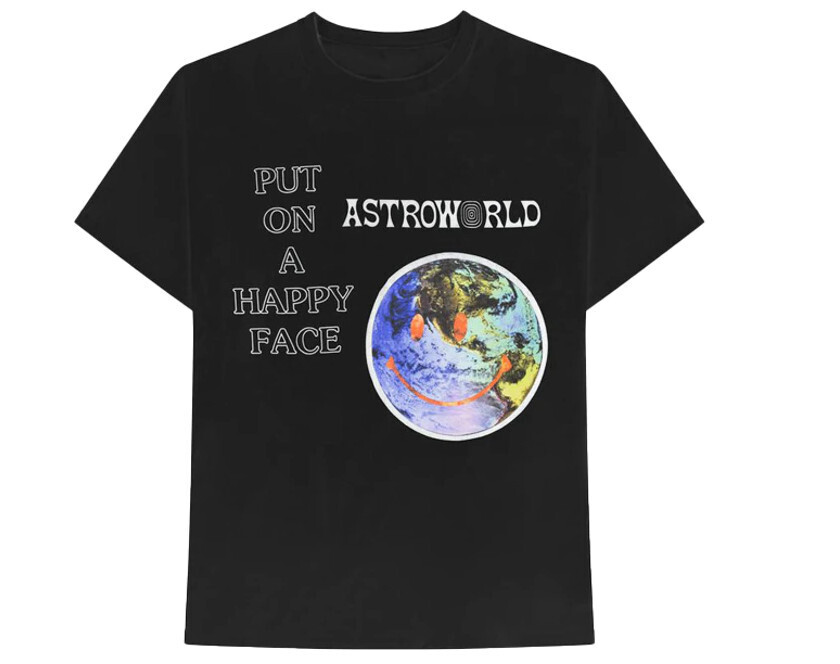 Travis Scott Astroworld Happy Face Tee Black MED