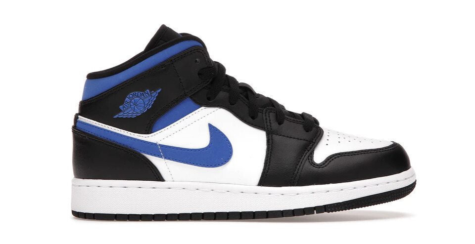Jordan 1 Mid White Black Racer Blue (GS)