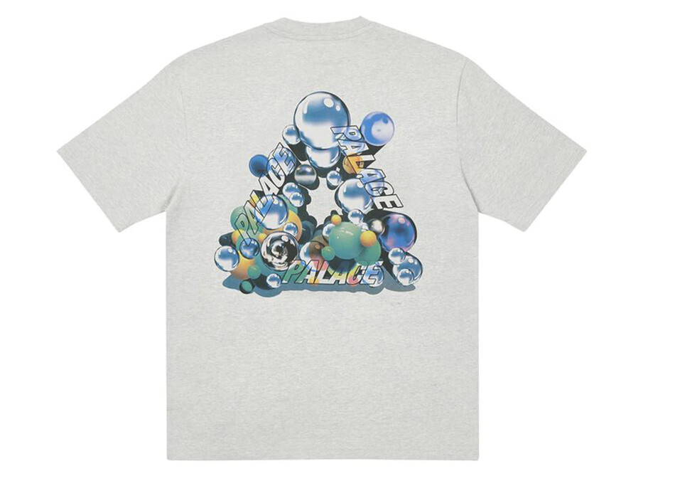 Palace Bubbling T-shirt Grey Marl LARGE
