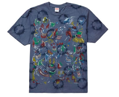 Supreme Clowns Tee Bleached Navy - Medium