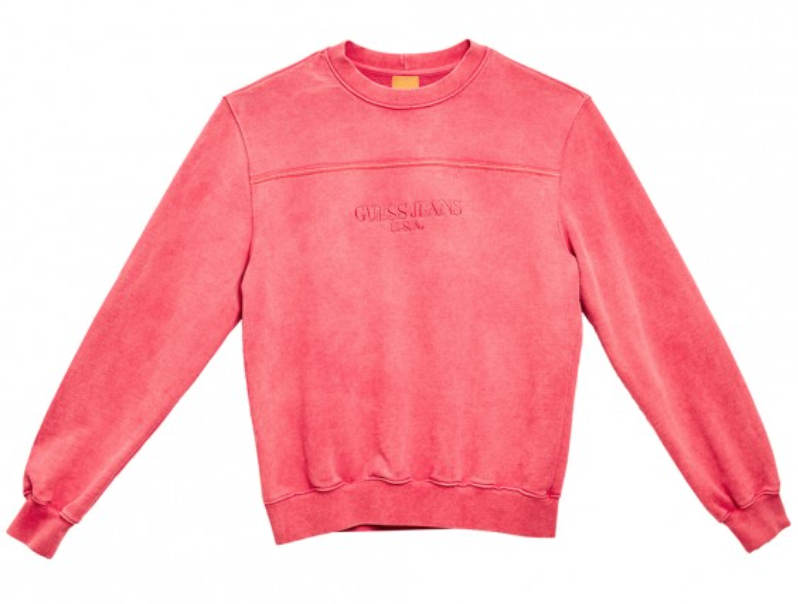 GUESS WASHED SWEATSHIRT RED-LARGE
