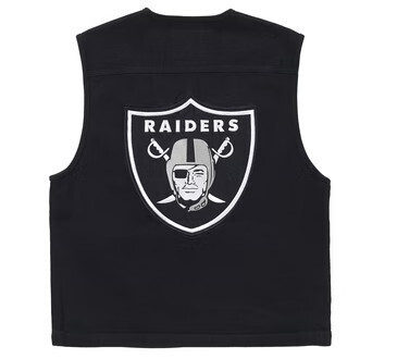 Supreme NFL x Raiders x &#39;47 Denim Vest Black - Medium