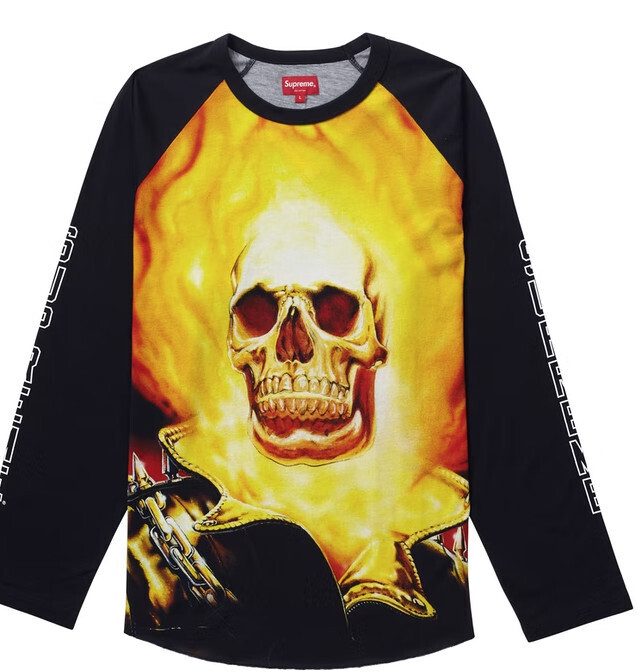 Supreme Ghost Rider Raglan L/S Top Black - M