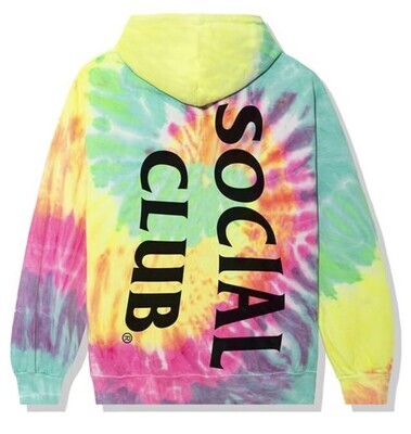 Anti Social Social Club Vertical Horizon Hoodie Rainbow Tie Dye