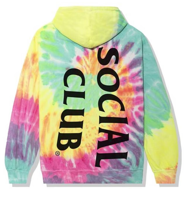 Anti Social Social Club Vertical Horizon Hoodie Rainbow Tie Dye