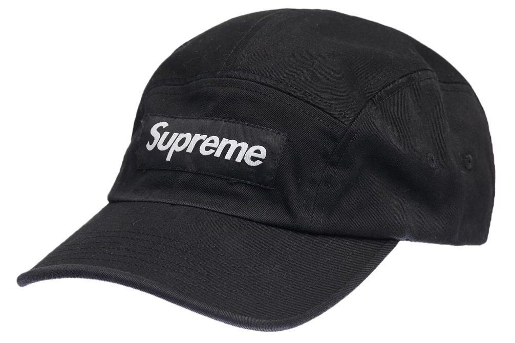Supreme Washed Chino Twill Camp Cap Cap (SS22) Black