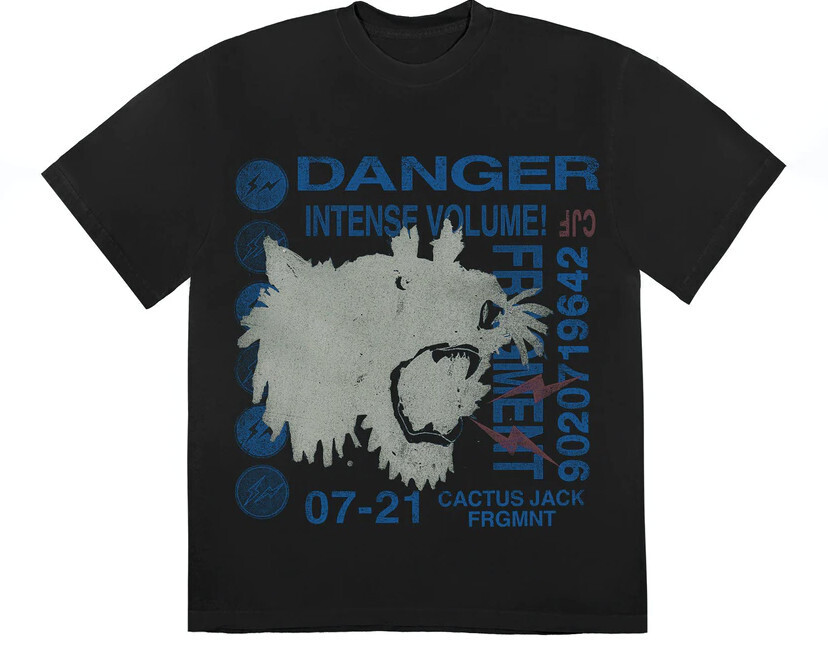 Travis Scott Cactus Jack For Fragment Danger Tee Washed Black