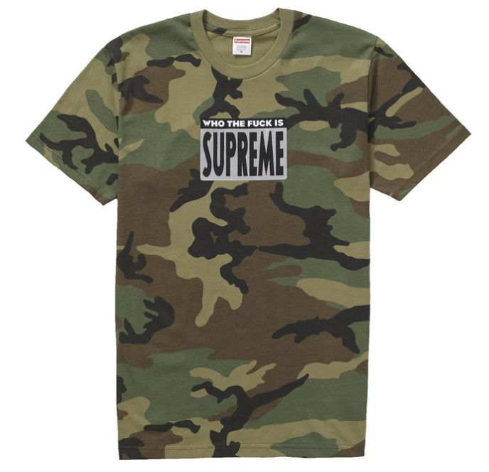 Supreme Who The Fuck Tee Woodland Camo